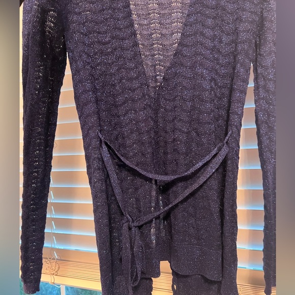 Gorgeous Navy Glittery Cardigan with tie- only worn once - Picture 5 of 5
